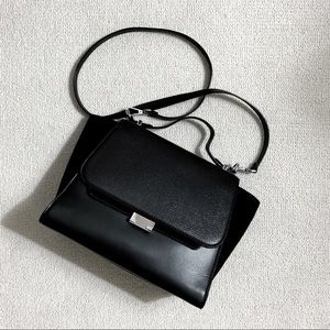 Zara Mixed Faux Leather Top Handle Handbag